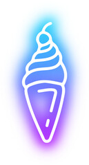 Set of ice cream neon