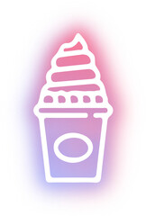 Set of ice cream neon