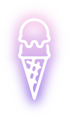 Set of ice cream neon