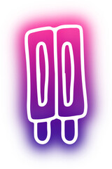 Set of ice cream neon