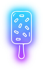 Set of ice cream neon