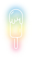 Set of ice cream neon