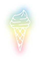 Set of ice cream neon
