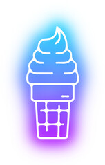 Set of ice cream neon
