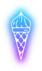 Set of ice cream neon