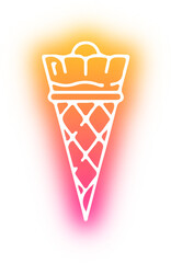Set of ice cream neon
