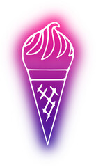 Set of ice cream neon