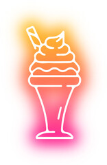 Set of ice cream neon