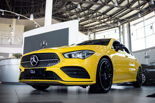 Yellow Mercedes CLA
