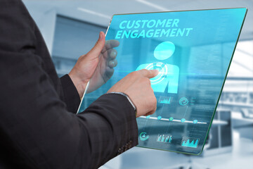 Business, Technology, Internet and network concept. Shows the inscription: CUSTOMER ENGAGEMENT.