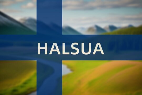 Halsua: Ortsname der finischen Stadt Halsua in der Region Keski-Pohjanmaa auf der finnischen Flagge