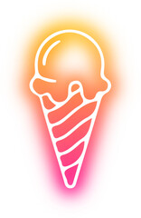 Set of ice cream neon