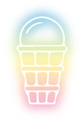 Set of ice cream neon