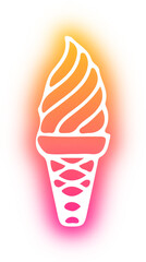 Set of ice cream neon