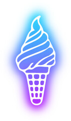 Set of ice cream neon