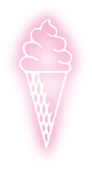 Set of ice cream neon