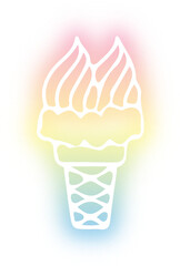 Set of ice cream neon