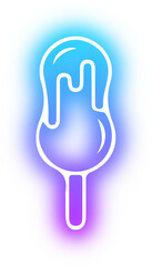 Set of ice cream neon