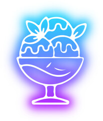 Set of ice cream neon