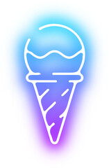 Set of ice cream neon