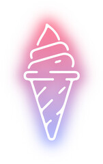 Set of ice cream neon