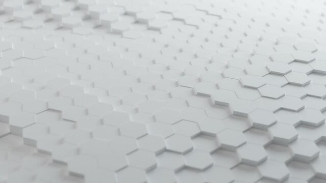 Abstract looping 3d hexagon pattern render background ambient motion design concept