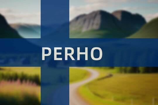 Perho: Ortsname der finischen Stadt Perho in der Region Keski-Pohjanmaa auf der finnischen Flagge