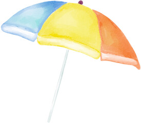 umbrella pool party watercolor png © bentoe