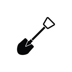 Simple Vector Shovel Logo Template. Tools Icons for Gardening and Farming.