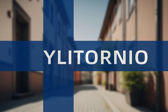 Ylitornio: Ortsname der finischen Stadt Ylitornio in der Region Lappi auf der finnischen Flagge