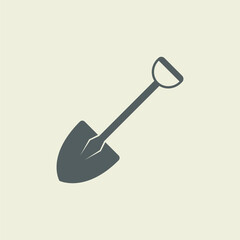 Simple Vector Shovel Logo Template. Tools Icons for Gardening and Farming.