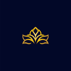 lotus flower vector illustration for icon, symbol or logo. lotus luxury logo 
