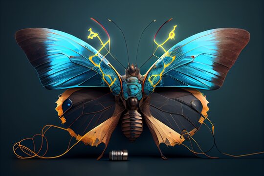 Illustration Of Batterfly. Generative AI