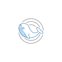 whale vector illustration for an icon,symbol or logo. whale template logo