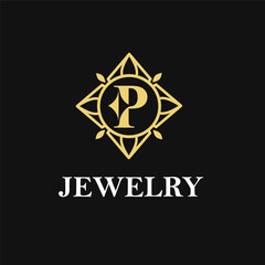 P Letter with Sparkle and Diamond Icon for Jewelry Ring, Necklace, Accessories Retail, Store Business Workshop Logo Template