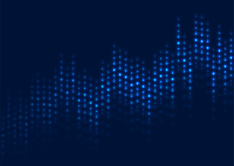 Abstract blue neon growing financial graph chart background. Vector dotted lines tech design