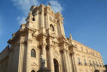 Syracuse is the city in Sicily where Archimedes was born. The white marble Cathedral in Baroque style is in the peninsula of Ortigia which is the ancient centre.