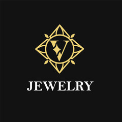 V Letter with Sparkle and Diamond Icon for Jewelry Ring, Necklace, Accessories Retail, Store Business Workshop Logo Template