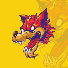 flame fox illustration for logo and tshirt design