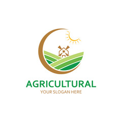 Obraz premium Landscape Farmland Logo Template