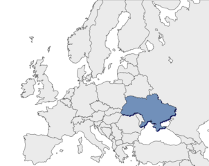 Europe continent with Ukraine detail flat map. Europe countries outlines. Europe. Transparent background