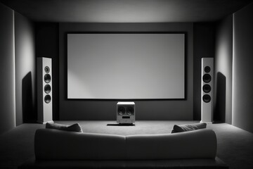 Home cinema in modern interior 