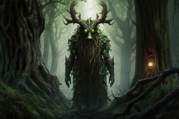 The Evergreen Guardian: A Wandering Guardian of the Forest Generative AI