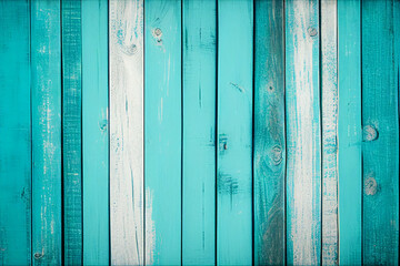 Fototapeta na wymiar Retro,rustic background with old planks, teal, turquoise vintage color.Vintage beach wood background.