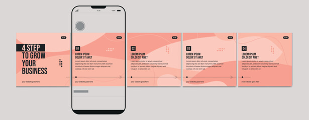 Social Media Carousel Post Template, Instagram Carousel Post Design, Editable Carousel Post set, eps 10 © Graphaxil