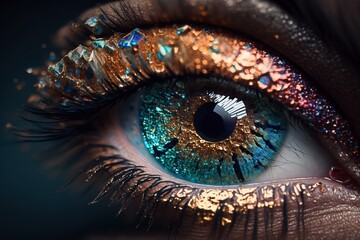 Intense Eye Makeup Tutorial: How to Create Dramatic Eyeshadow and Falsies Look, AI generated