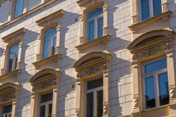 Fototapeta premium Beautiful exterior of a vintage luxury Swedish apartment building