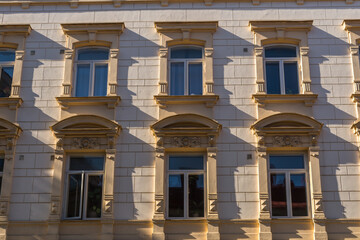 Fototapeta premium Beautiful exterior of a vintage luxury Swedish apartment building
