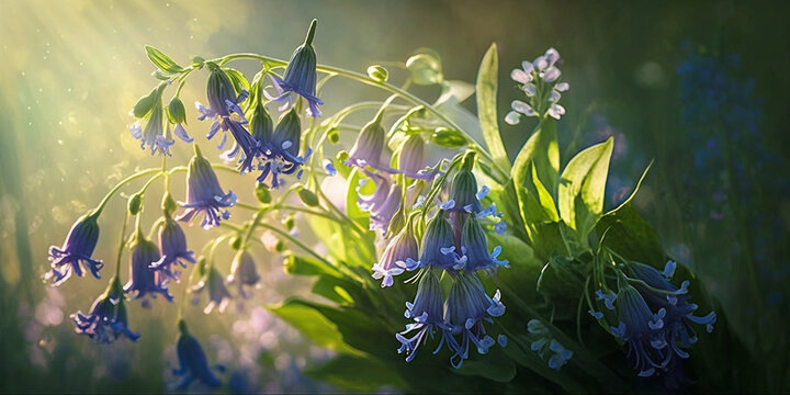 English Bluebells in the Woods at Dawn