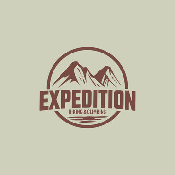 Premium Vector | Mountain Expedition climbing hiking
